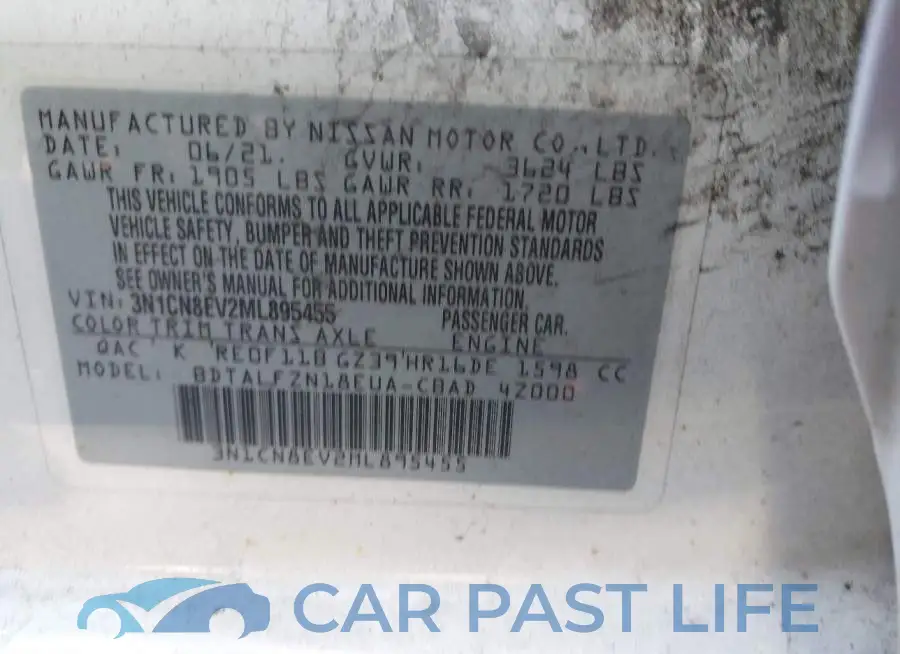 3N1CN8EV2ML895455# 9