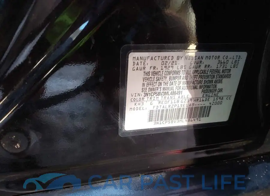 3N1CP5BV3ML486491# 9