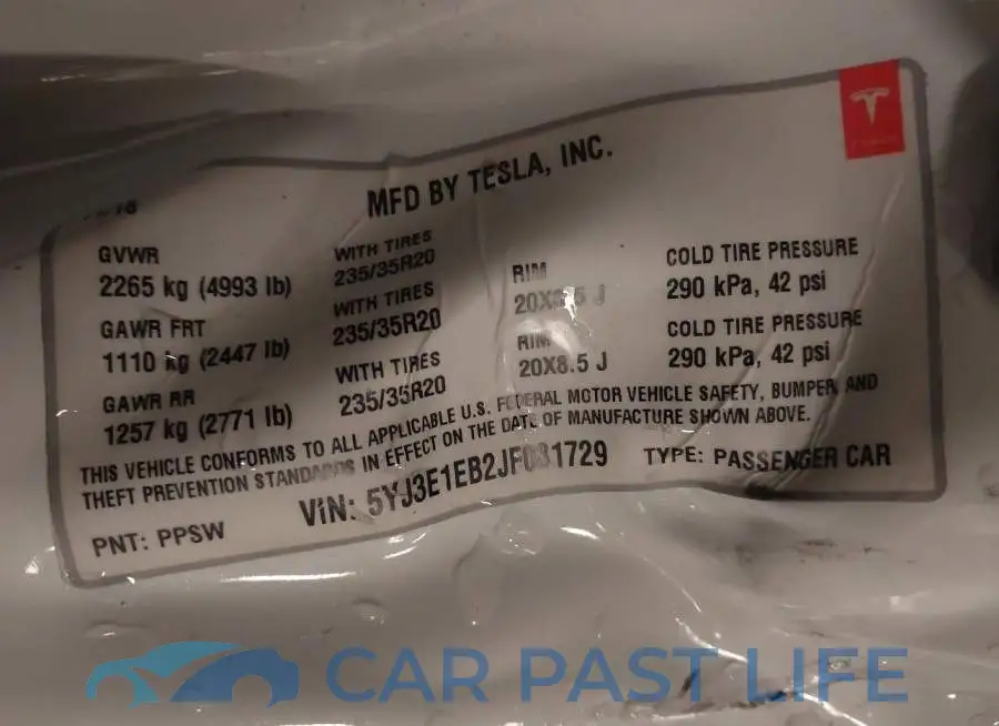 5YJ3E1EB2JF081729# 9