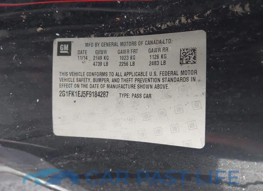 2G1FK1EJ5F9184287# 9
