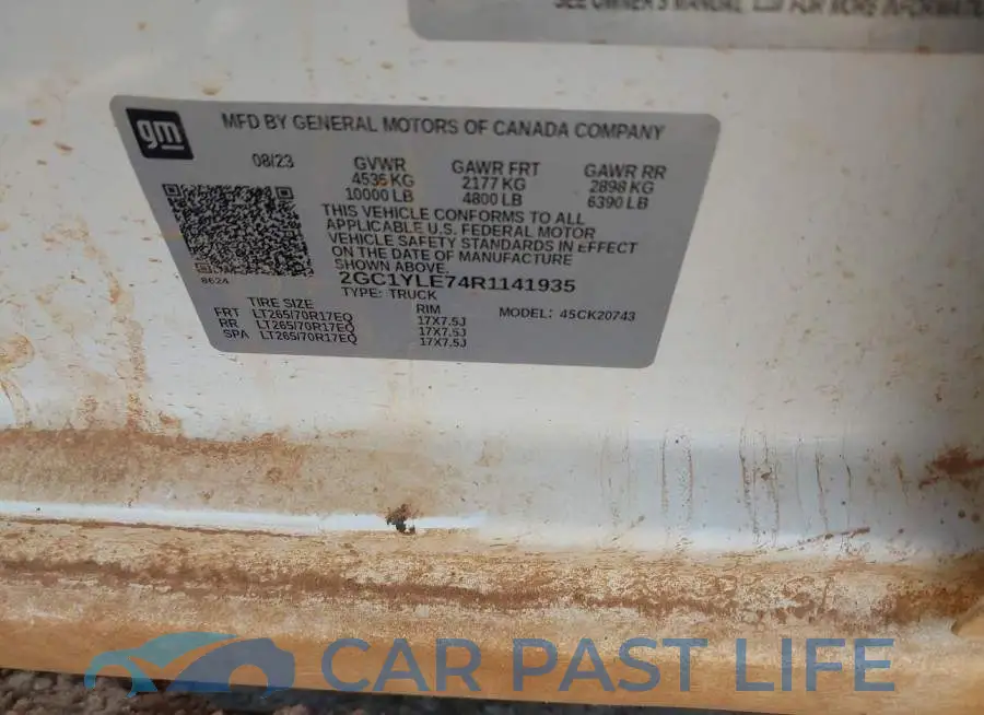 2GC1YLE74R1141935# 9