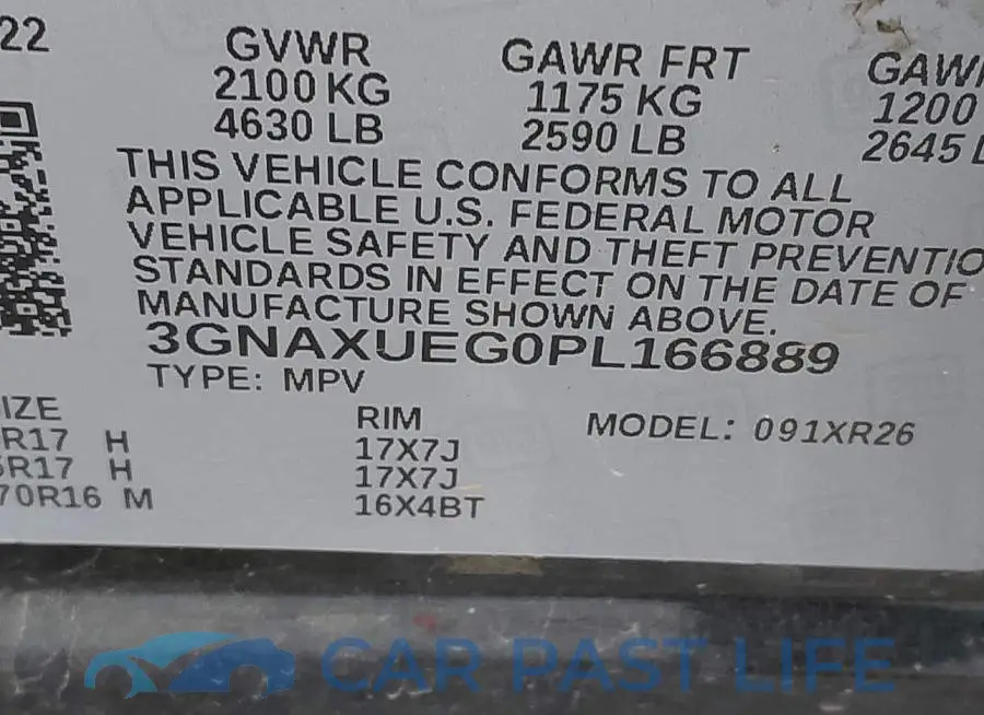 3GNAXUEG0PL166889# 9