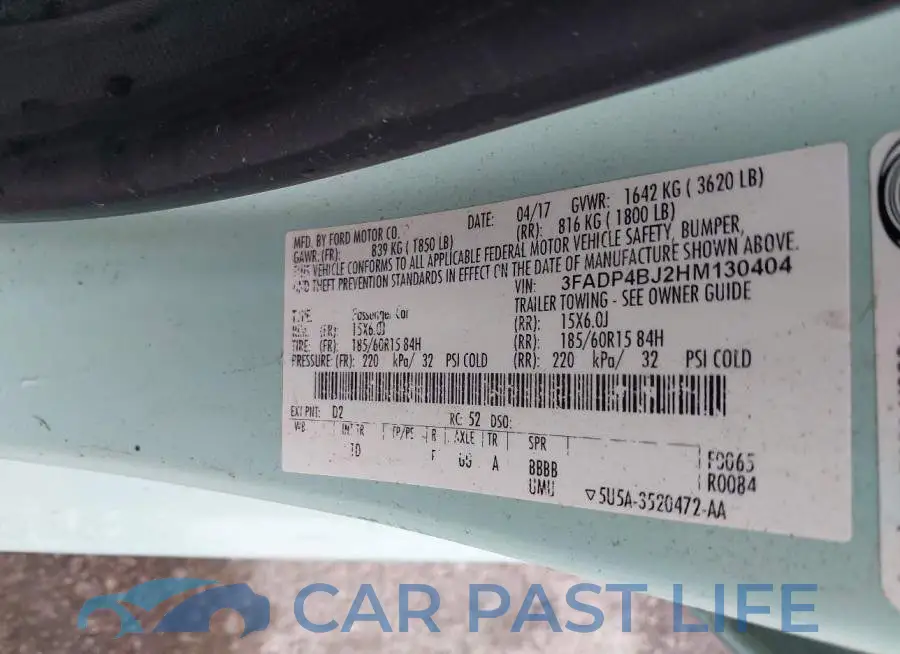 3FADP4BJ2HM130404# 9