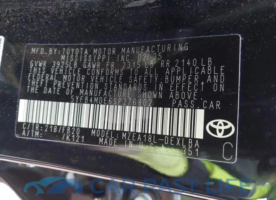 5YFB4MDE6SP276802# 9