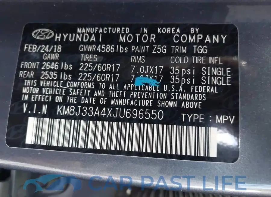 KM8J33A4XJU696550# 9