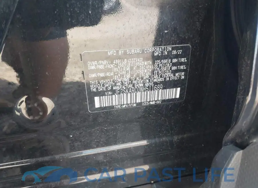 JF2SKARC0NH511689# 9