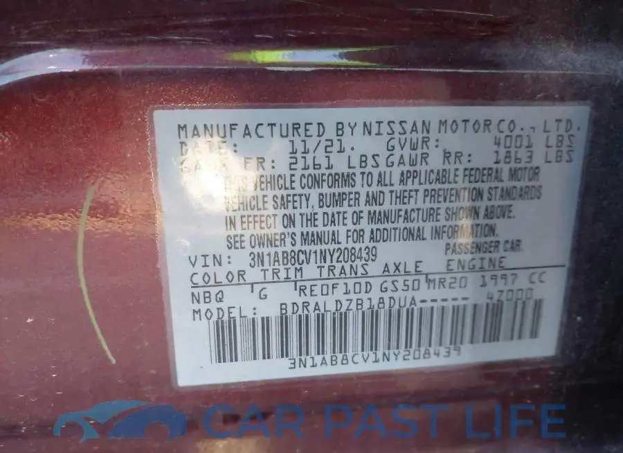 3N1AB8CV1NY208439# 9