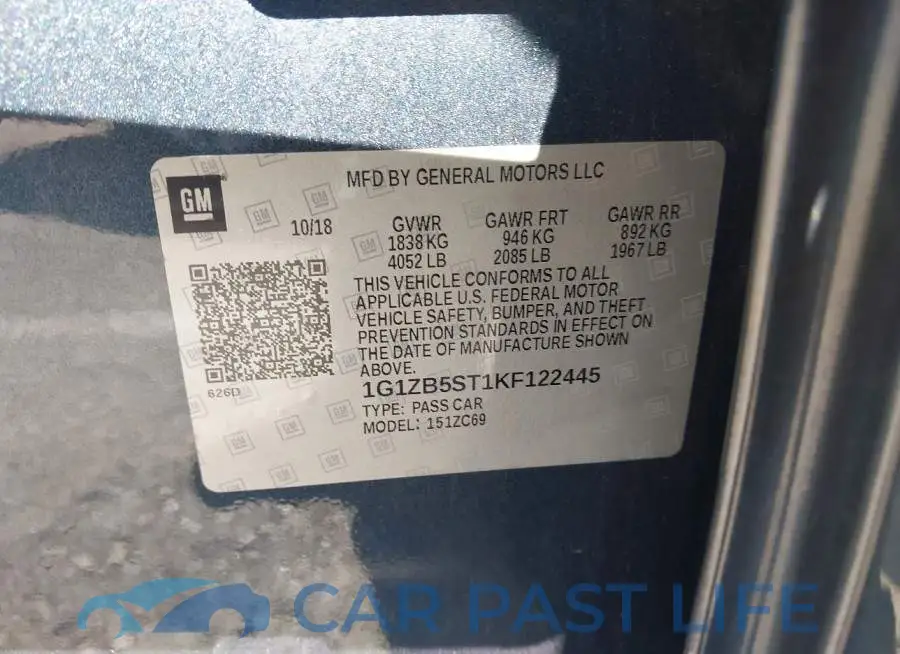 1G1ZB5ST1KF122445# 9