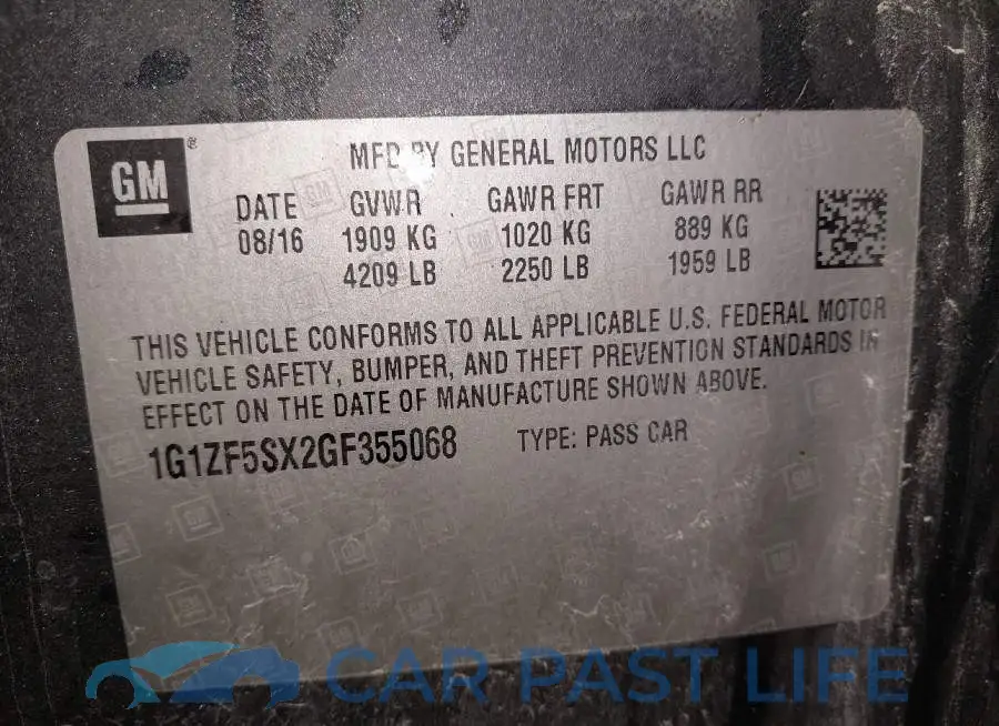 1G1ZF5SX2GF355068# 9