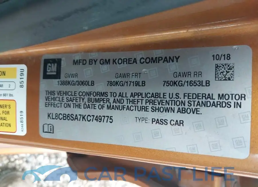KL8CB6SA7KC749775# 9