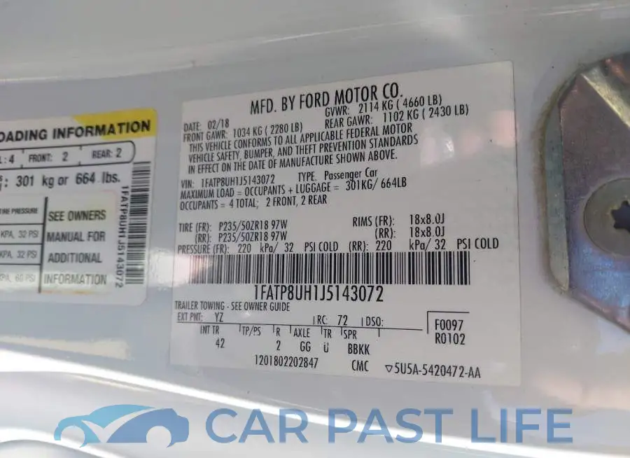 1FATP8UH1J5143072# 9
