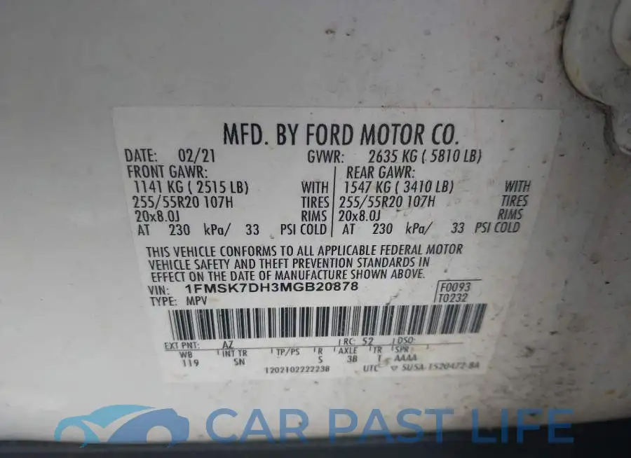 1FMSK7DH3MGB20878# 9