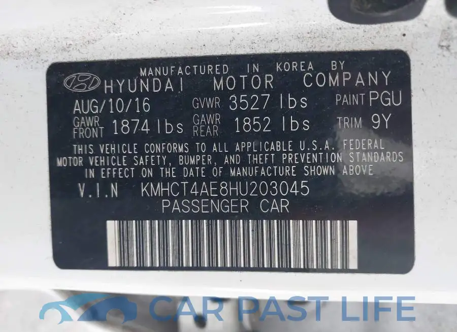 KMHCT4AE8HU203045# 9