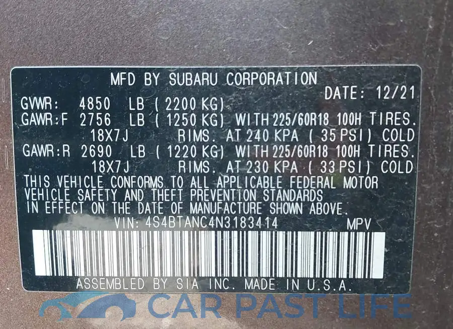 4S4BTANC4N3183414# 9