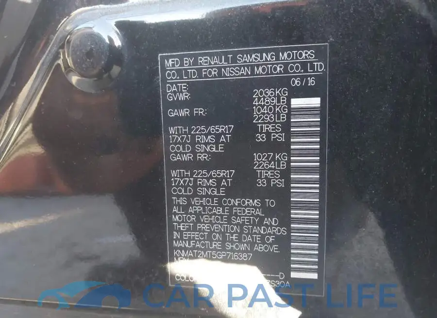 KNMAT2MT5GP716387# 9