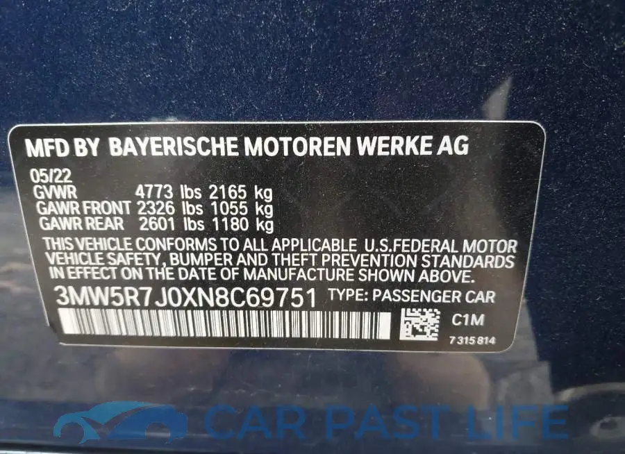 3MW5R7J0XN8C69751# 9