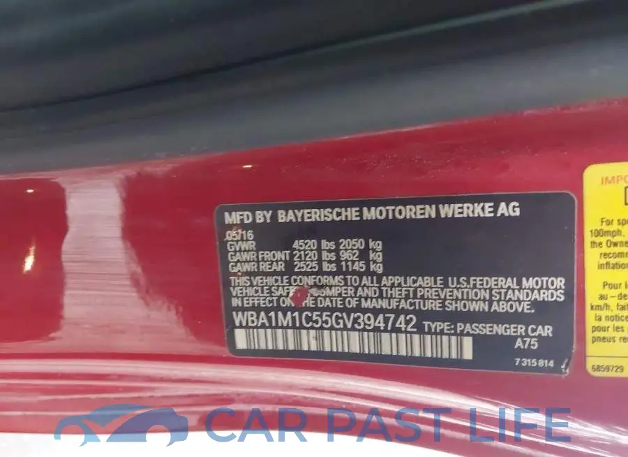WBA1M1C55GV394742# 9