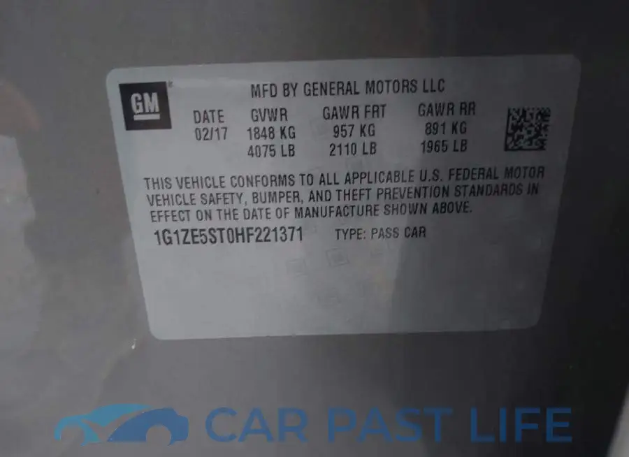 1G1ZE5ST0HF221371# 9