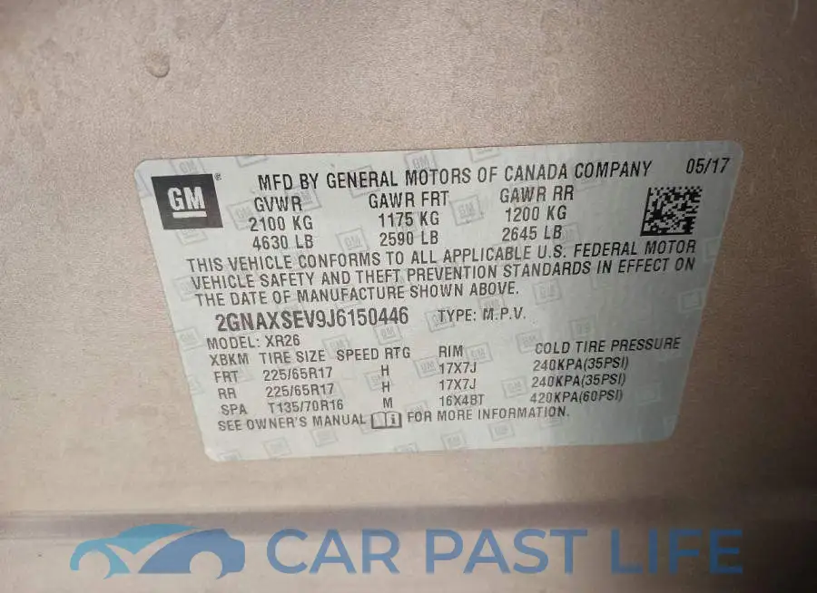 2GNAXSEV9J6150446# 9