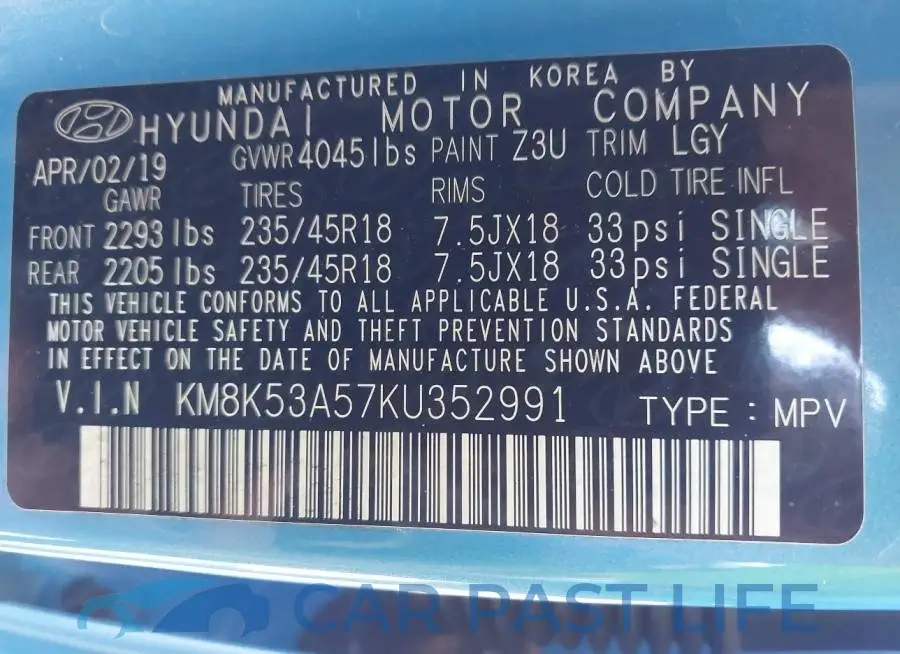 KM8K53A57KU352991# 9