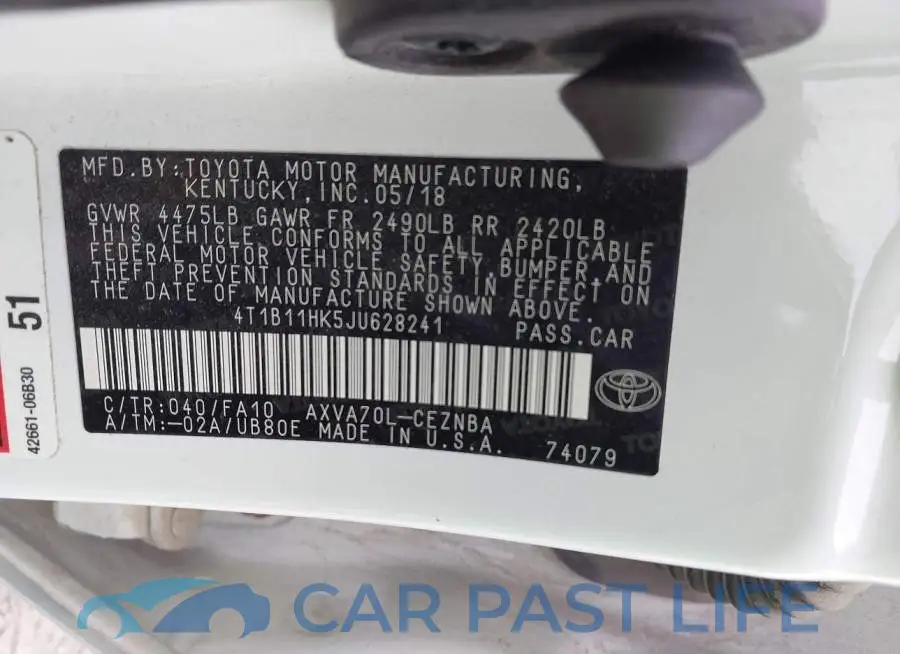 4T1B11HK5JU628241# 9