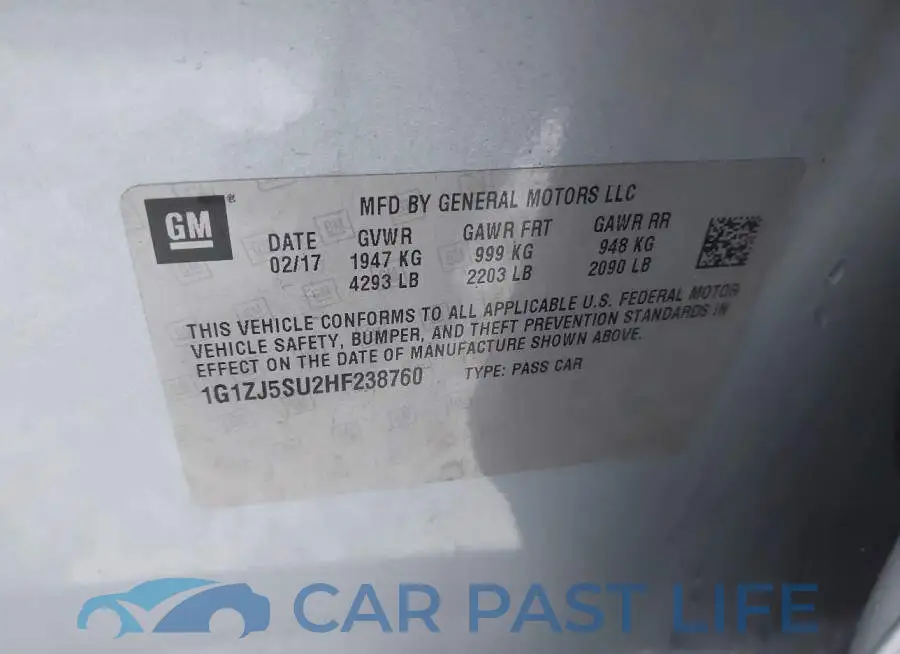 1G1ZJ5SU2HF238760# 9