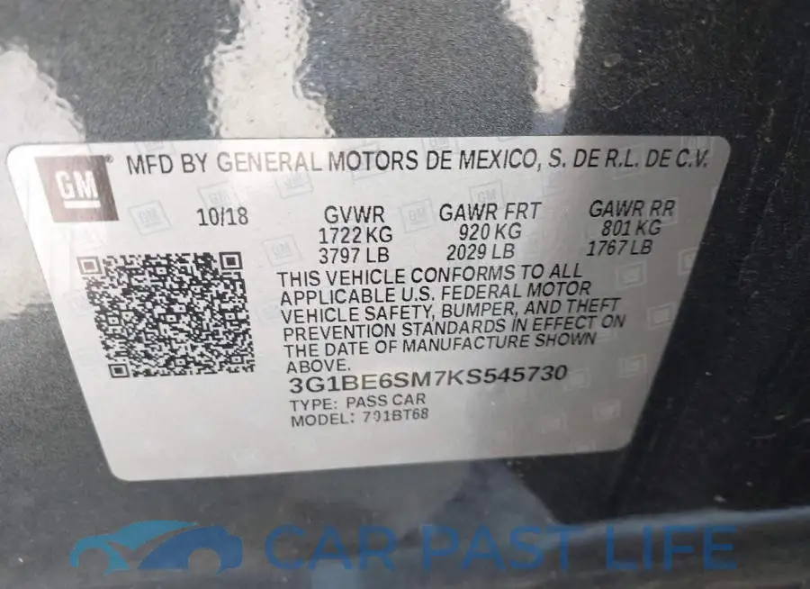 3G1BE6SM7KS545730# 9