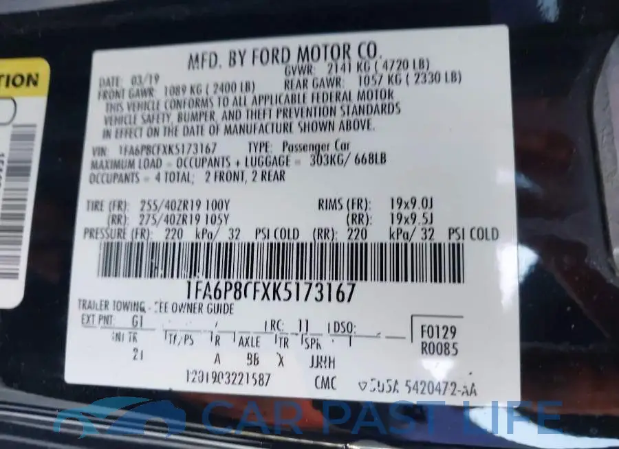 1FA6P8CFXK5173167# 9