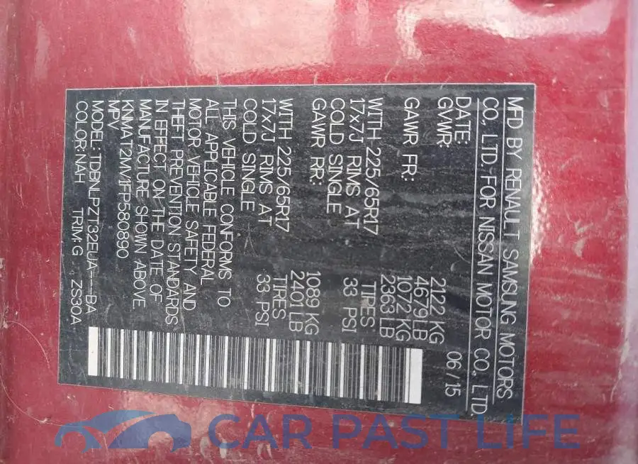 KNMAT2MV1FP580890# 9
