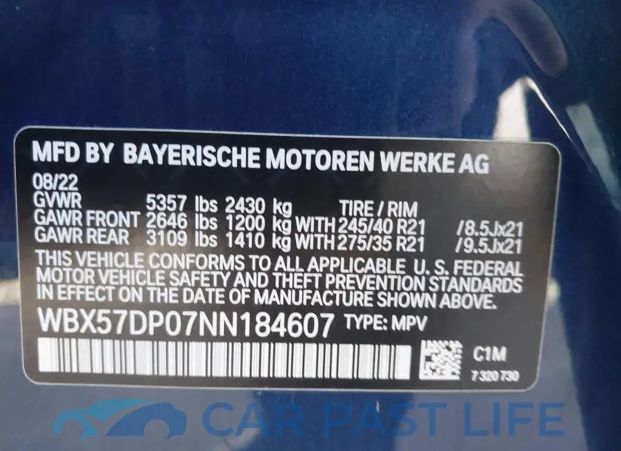 WBX57DP07NN184607# 9