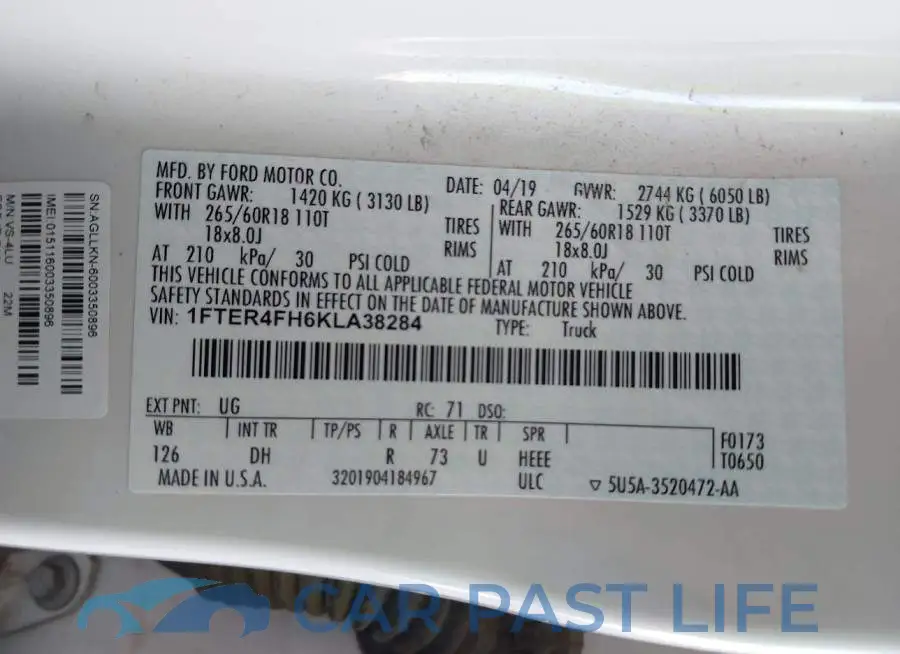 1FTER4FH6KLA38284# 9