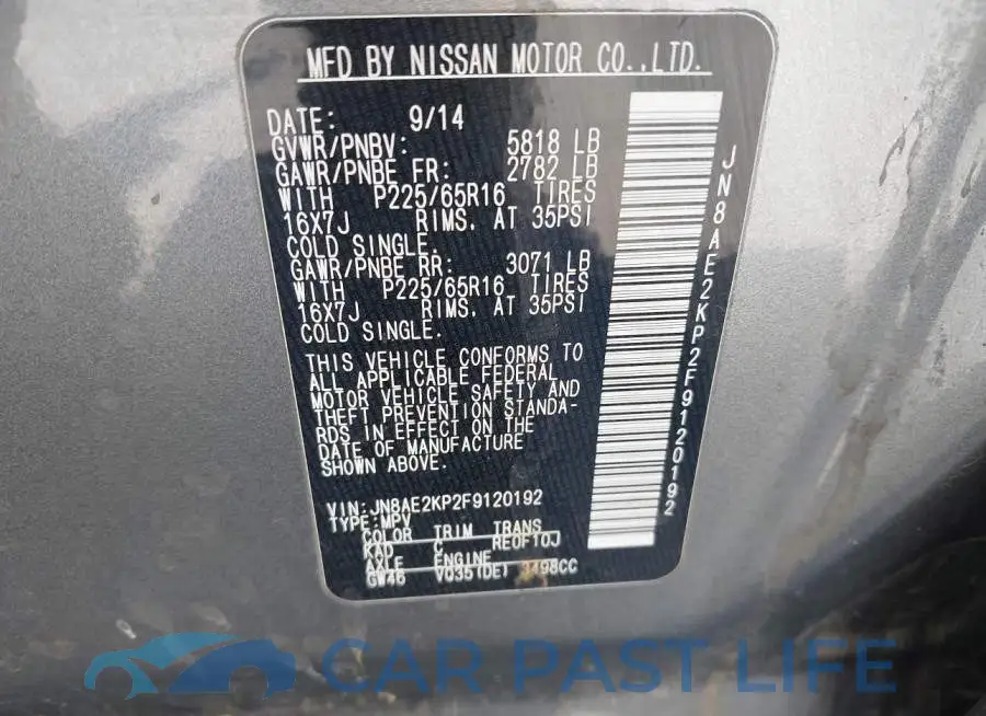 JN8AE2KP2F9120192# 9