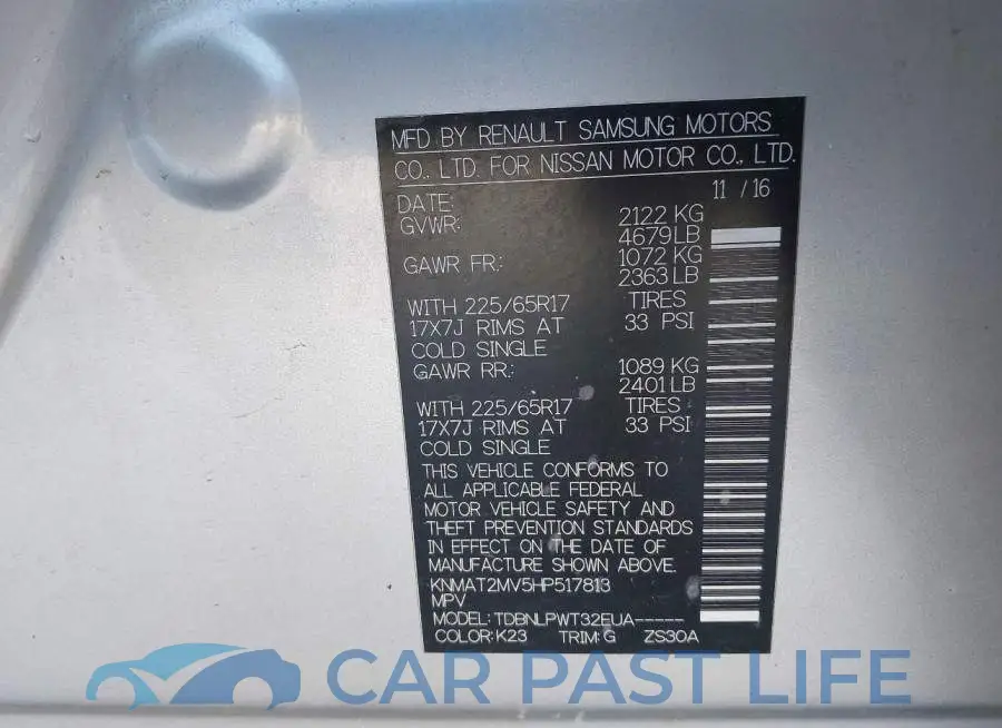 KNMAT2MV5HP517813# 9