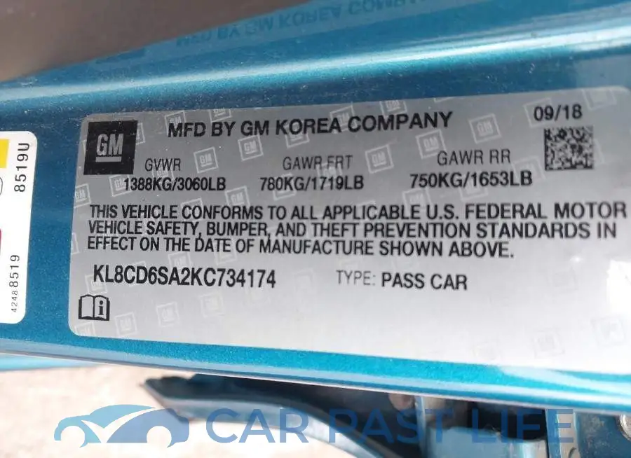 KL8CD6SA2KC734174# 9