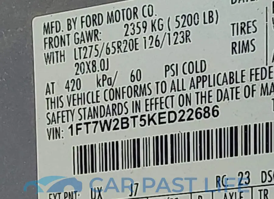 1FT7W2BT5KED22686# 9