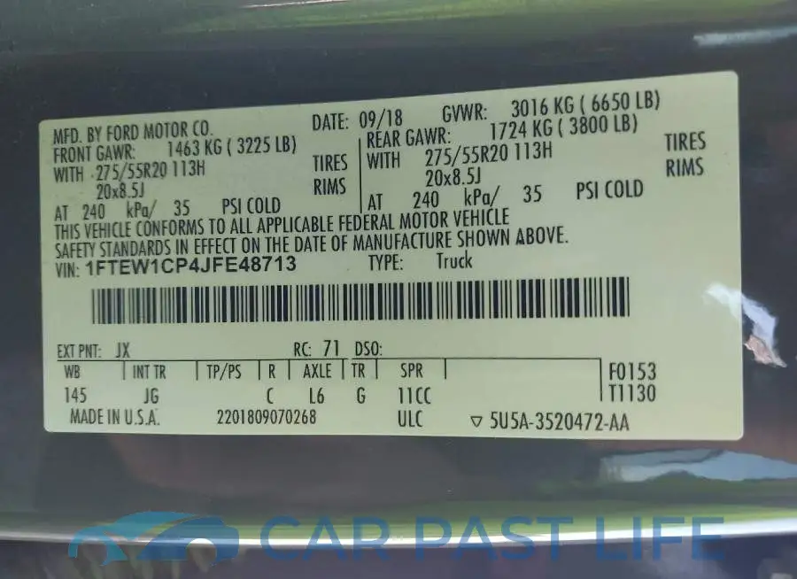 1FTEW1CP4JFE48713# 9