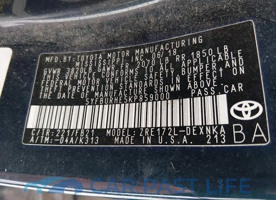 5YFBURHE5KP859000# 9