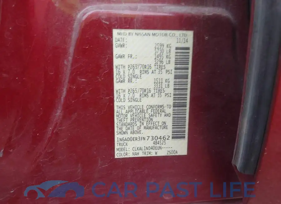 1N6AD0ER3FN730462# 9