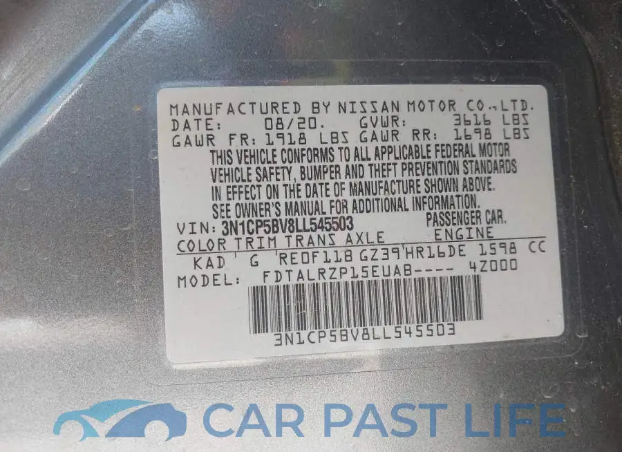 3N1CP5BV8LL545503# 9