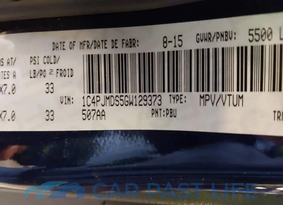 1C4PJMDS5GW129373# 9