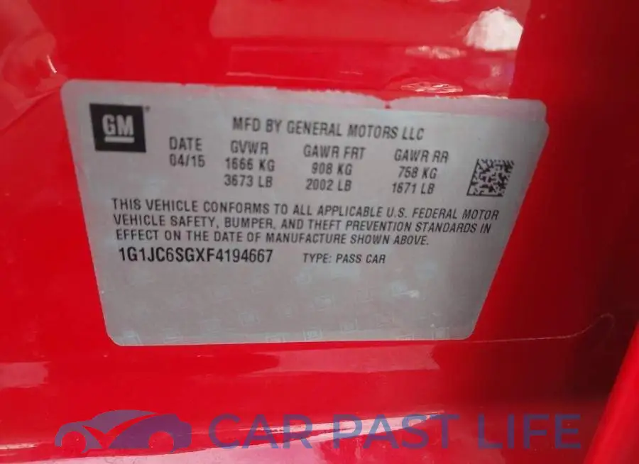 1G1JC6SGXF4194667# 9