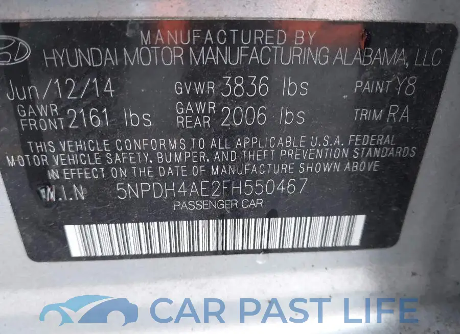5NPDH4AE2FH550467# 9