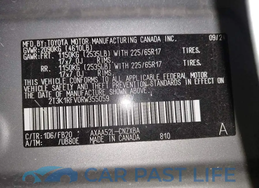 2T3K1RFV0RW355059# 9
