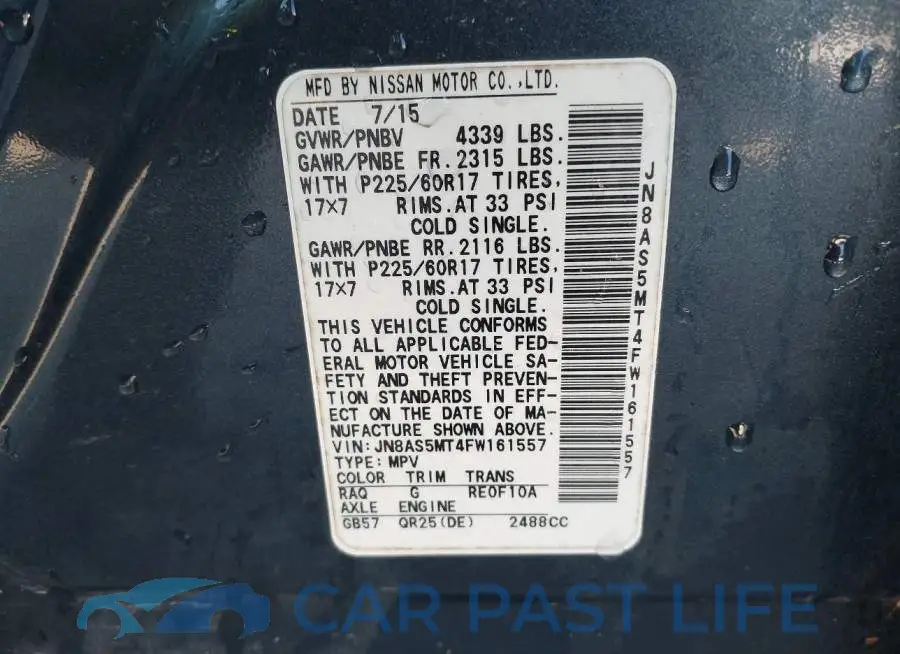 JN8AS5MT4FW161557# 9