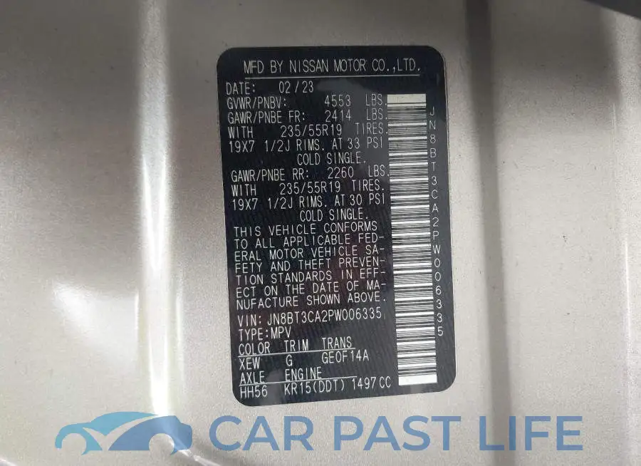 JN8BT3CA2PW006335# 9