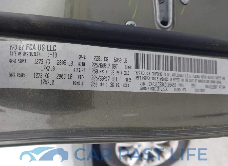 1C4PJLCB3KD109459# 9