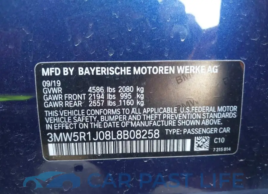 3MW5R1J08L8B08258# 9