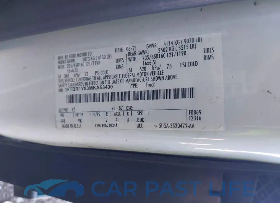 1FTBR1Y83MKA53400# 8
