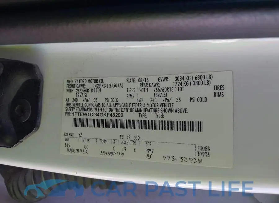 1FTEW1CG4GKF48200# 9