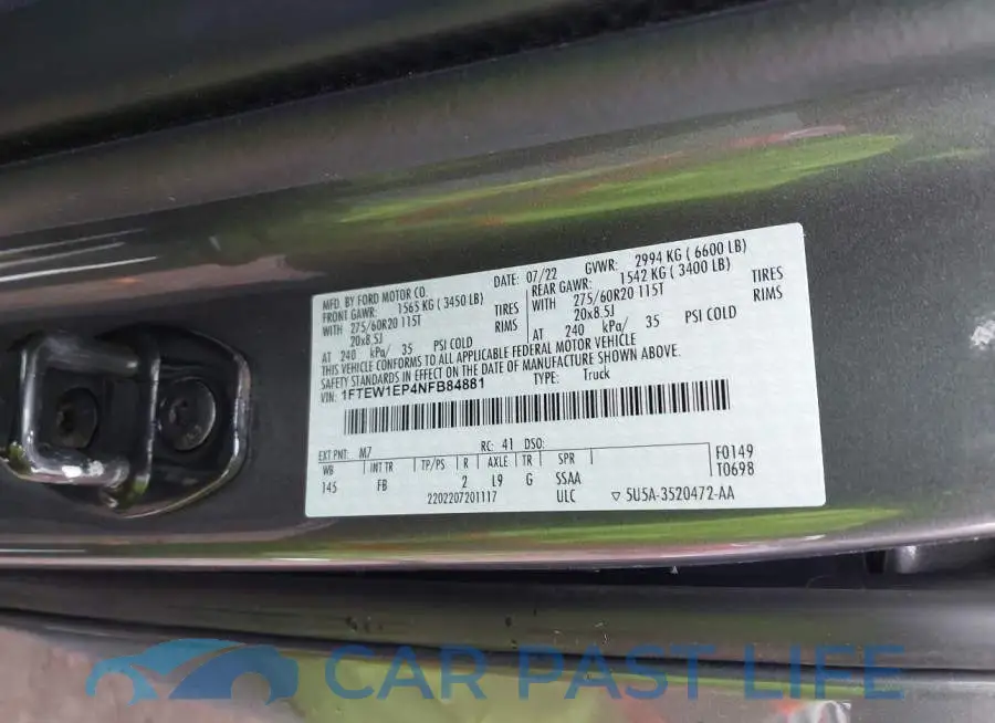 1FTEW1EP4NFB84881# 9
